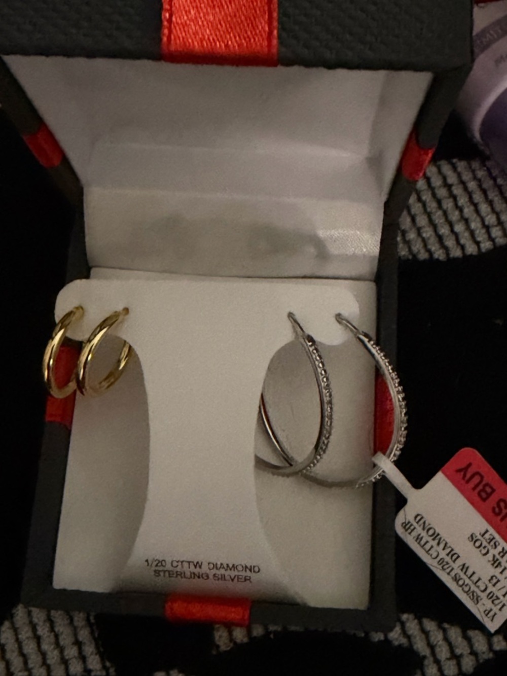 Sterling Silver and Gold Hoop Earrings Set